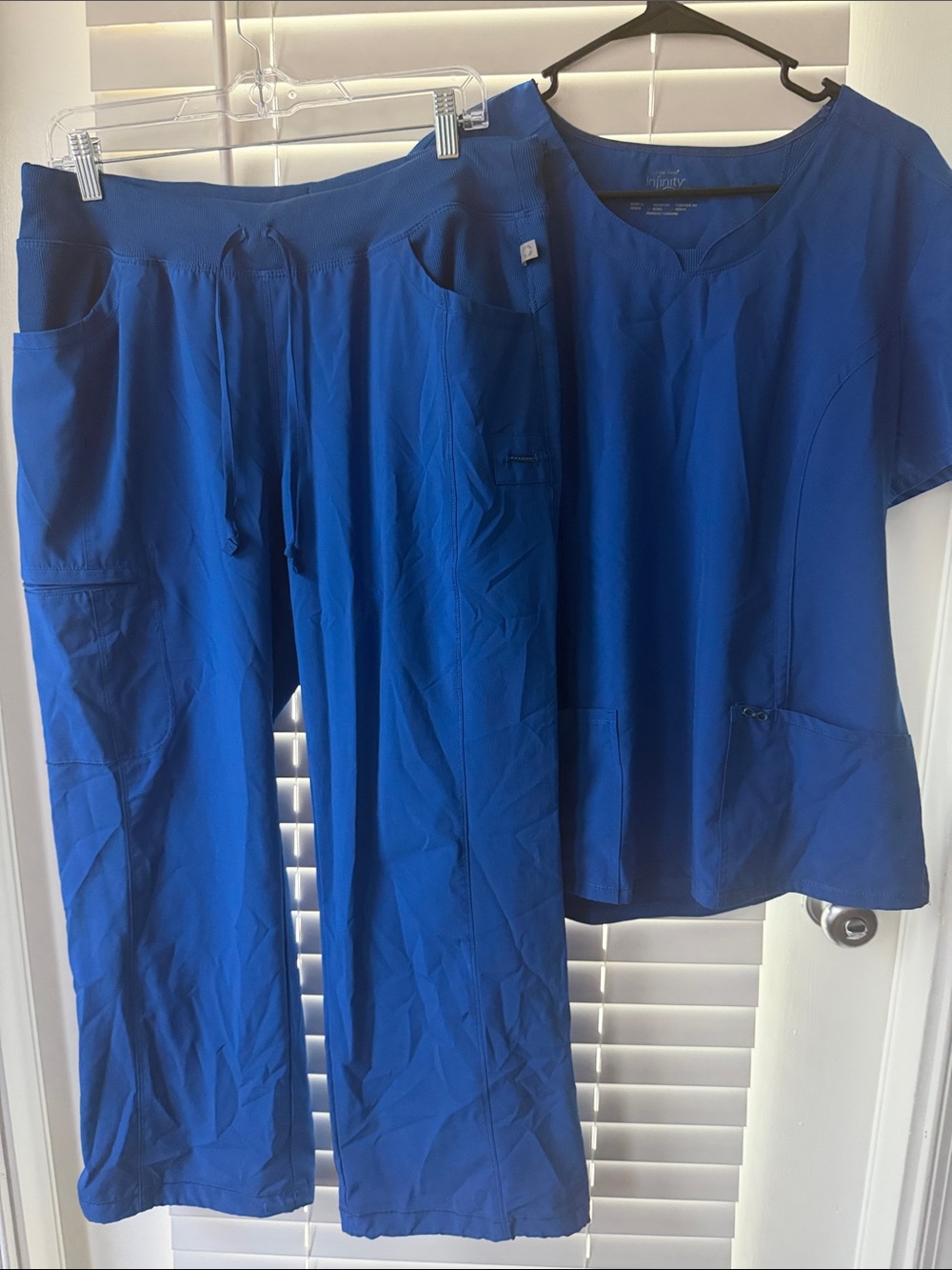 Cherokee Royal Blue Scrub Set - Women’s Top & Track Pants
